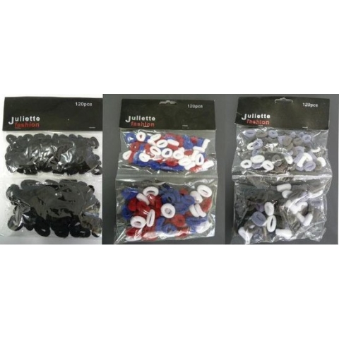 Haarelastiekjes zak a 120stuks assorti (1 stuk) assorti