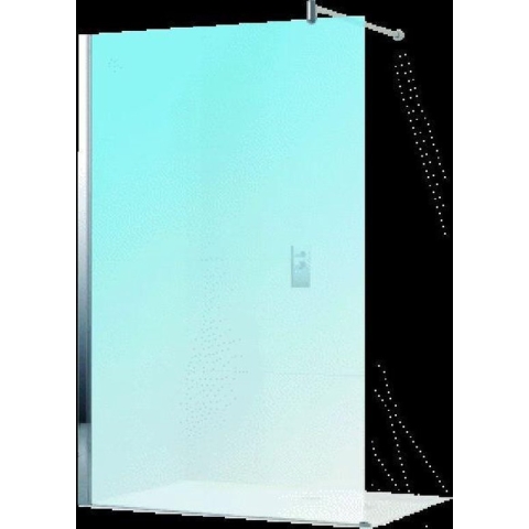 Novellini Lunes inloopdouche H 118 120x195cm met muursteun 100cm mat chroom profiel en helder glas LUNESH1201B