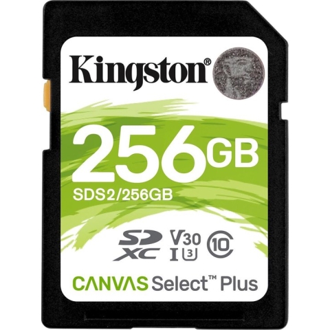 Kingston Canvas Select Plus - Flashgeheugenkaart - 256 GB - Video Class V30 / UHS-I U3 / Class10 - SDXC UHS-I