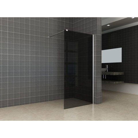inloopdouche met muurprofiel 800x2000 10mm NANO rookglas