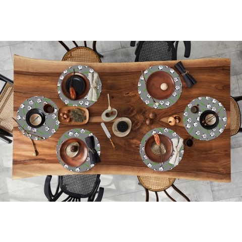 Ronde placemats - Onderlegger - Placemats rond - Panda - Bamboe - Design - 6 stuks