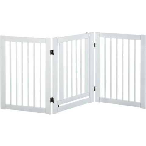 PawHut Afschermhek voor honden deurafscherming veiligheidshek MDF, D06-047-1