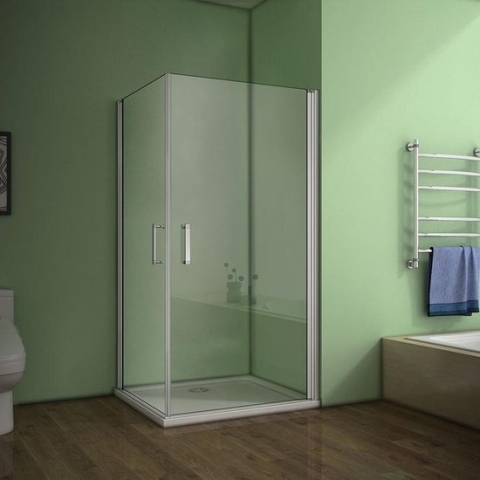 100x80x185cm,2x douchedeur,douchecabine douchewand hoekinstap draaideur draaideur ESG glazen douche