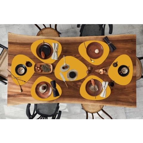 Placemat organisch - Placemats organic - Onderleggers - Okergeel - Herfst - Interieur - 10 stuks