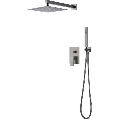 Mawialux inbouw regendoucheset - Mengkraan - Gunmetal grey - Vierkant - Cobra