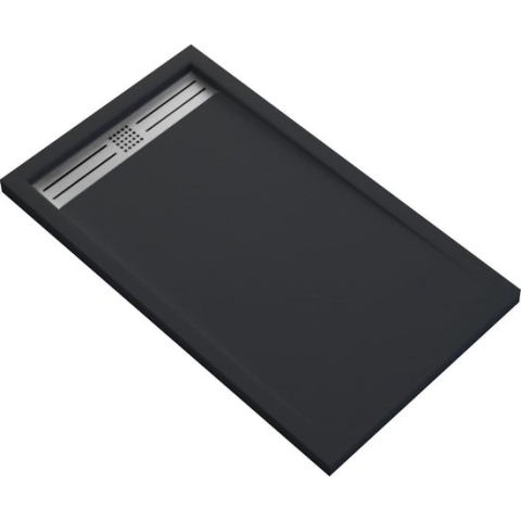 Veroni Elite Flat Composietsteen Douchebak Zwart 120x90x3cm