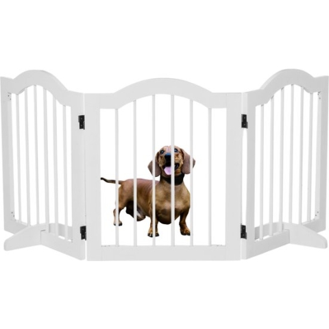 Paws and Claws - Hondenhek Deurhekje - Dog barrier - 154,5 x 61 cm - Opvouwbaar - Wit