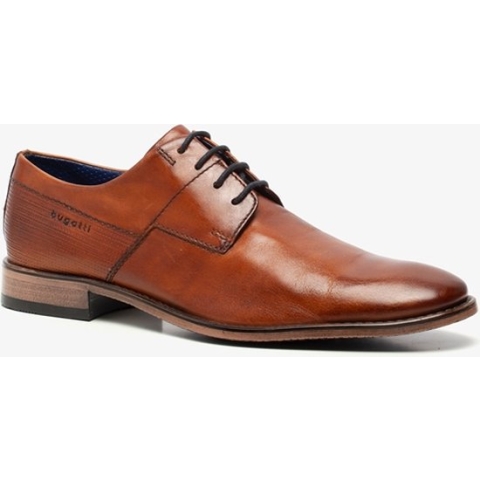 Bugatti leren heren veterschoenen - Cognac - Maat 42