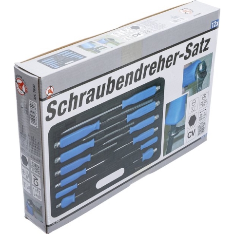 Schroevendraaier set 12-delig in koffer - Kruiskop - Plat - Speciale Steeksleutel kop - BGS7890