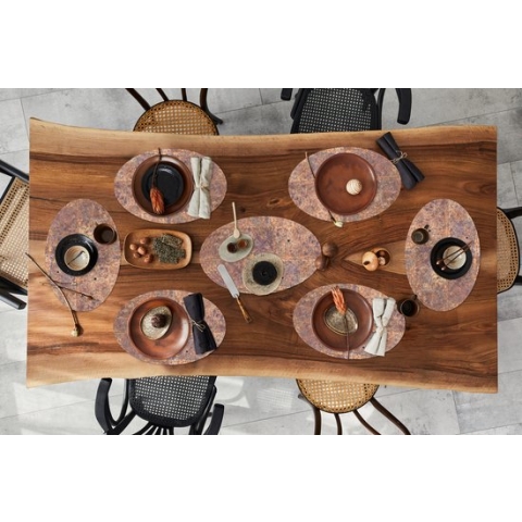 Placemats ovaal - Onderleggers - Ovale placemats - Platen - Roest print - Staal - 10 stuks