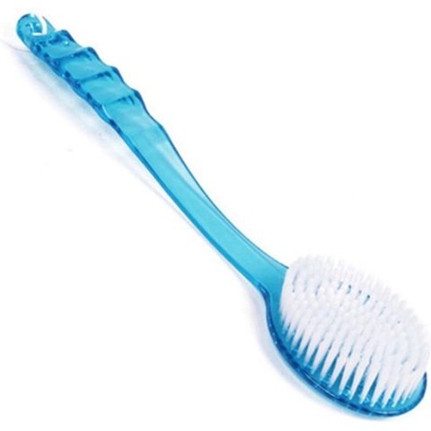 *** Bad Borstel met Lange Steel en Scrubber - Rugborstel - Badborstel - Doucheborstel - Random kleur Transparant - van Heble® ***