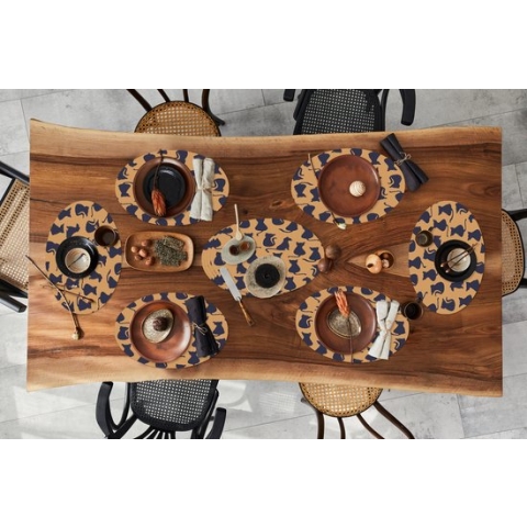 Placemats ovaal - Onderleggers - Ovale placemats - Patroon - Kat - Silhouette - Jongens - Meisjes - Kinderen- Kind - 10 stuks