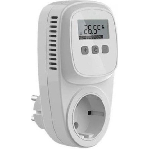 Smart WiFi stekker / stopcontact Thermostaat met randaarde, pompschakelaar, programmeerbaar, tuya compatible (Google Assistant / Amazon Alexa), Optima W TC500