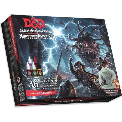 The Army Painter Dungeons and Dragons Nolzur's Marvelous Pigments Monsters Paint Set, 36 acrylverf in 12 ml druppelflessen, 1 DnD miniatuur