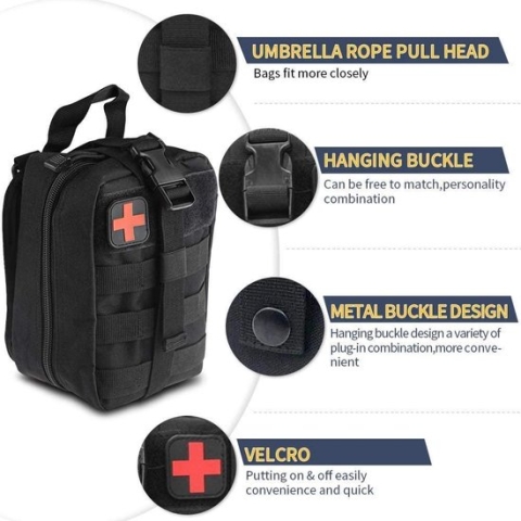 Kit voor Emergency Eerste Responder IFAK Tactische Utility Pouch Zwart