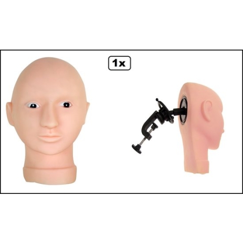 Professional Schmink oefenhoofd met masker en steun - PXP - Trainings face met masker en tafelklem