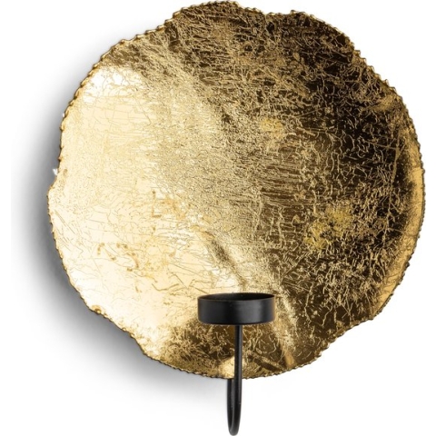 Vidi Wandkandelaar - Muurkandelaar voor Binnen - Wand Kandelaar - Wanddecoratie - Wandornament - Waxinelichthouder - Theelichthouder - Ramadan Versiering - Kaarsenplateau - Woonaccesoires - Woondecoratie - Goud - Zwart