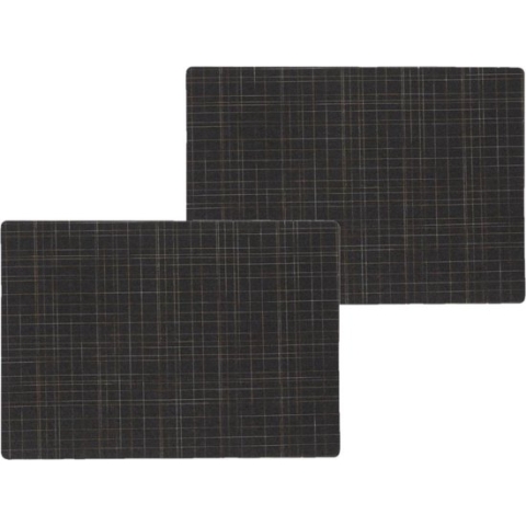 2x stuks stevige luxe Tafel placemats Liso zwart 30 x 43 cm - Met anti slip laag en Teflon coating toplaag