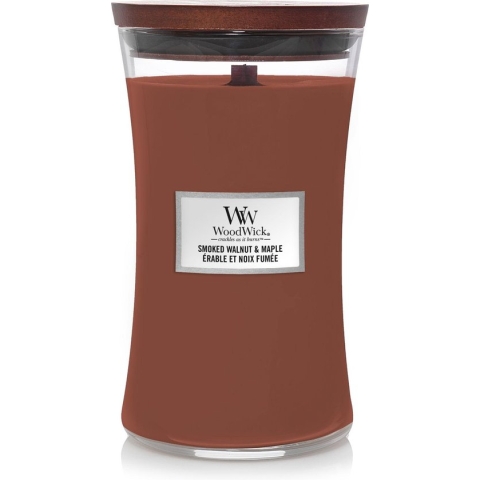 WoodWick Hourglass Large Geurkaars -  Smoked Walnut & Maple