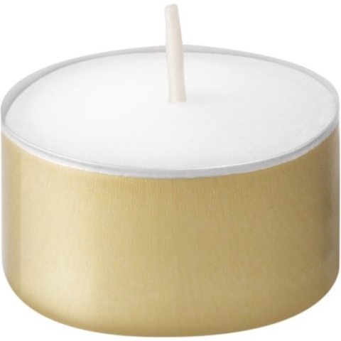 Bolsius - Waxinelicht 8 uur - 16/38 Wit / Goud - 100 stuks - theelichtjes