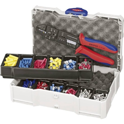 Knipex Knipex-Werk 97 90 25 Krimptangset 301-delig Geïsoleerde kabelschoenen, Ongeïsoleerde connectoren (male), Platte