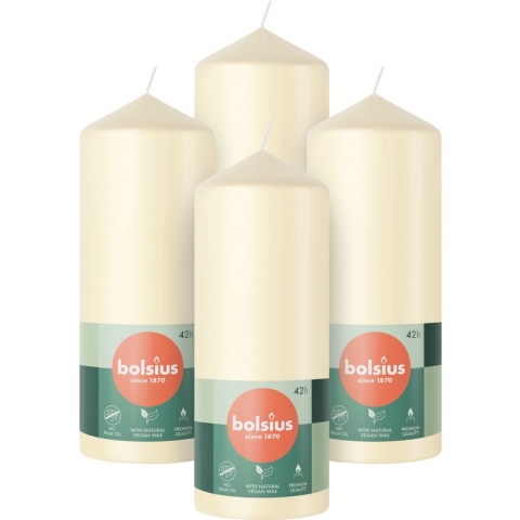 Bolsius - Gladde Stompkaarsen - 15cm - 4 stuks - Ivoor