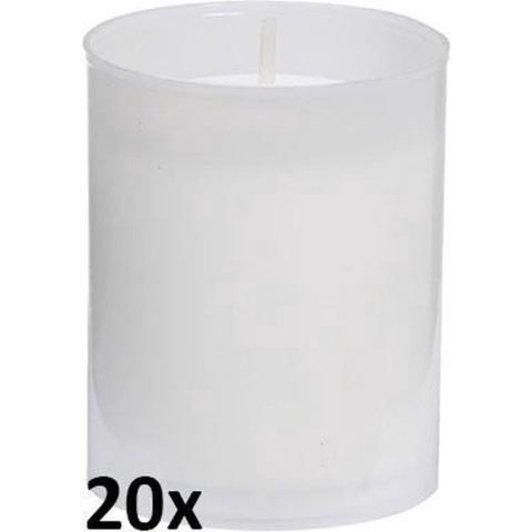 20 stuks Bolsius ReLight kaars in witte houder 64/50 (24 uur)