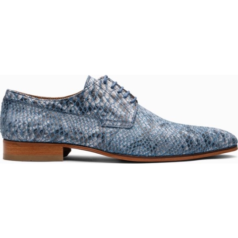 Paulo Bellini Lodi Heren Veterschoenen Blauw Slang