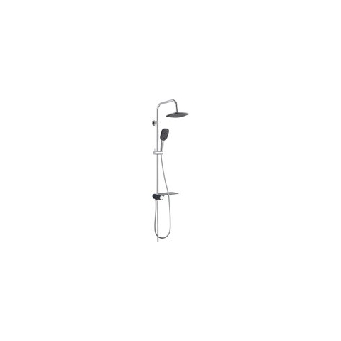 SCHÜTTE Aquastar Douchesysteem - Regendouche - Geïntegreerd zijdelingse Planchet met Push-Button Omsteller - Chroom & Antraciet
