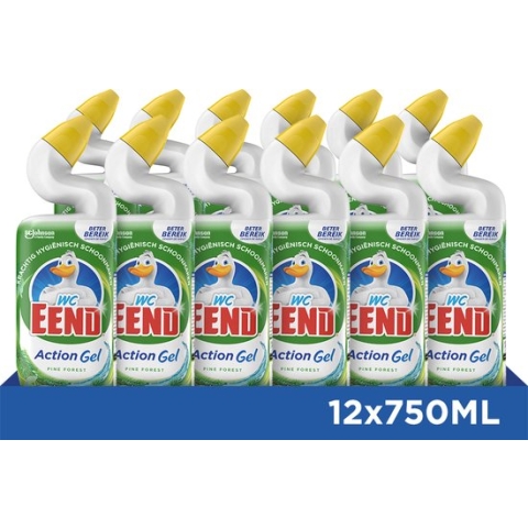 WC Eend Action Gel Pine Forest - Toiletreiniger - 12 x 750 ml