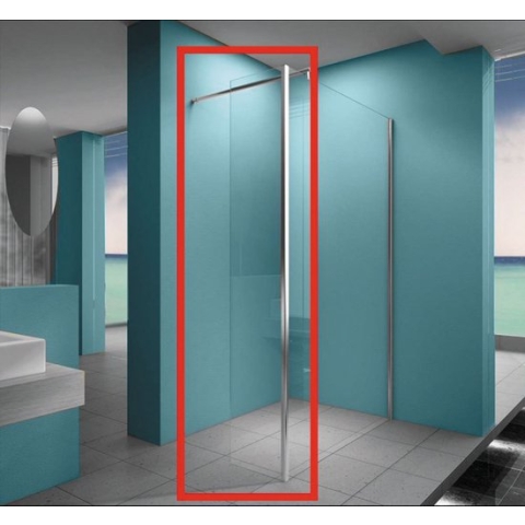 Bally Eco Inloopdouche Zijwand Met Hoekprofiel 30x200x200cm 8mm Antikalk Veiligheidsglas Met NANO Coating