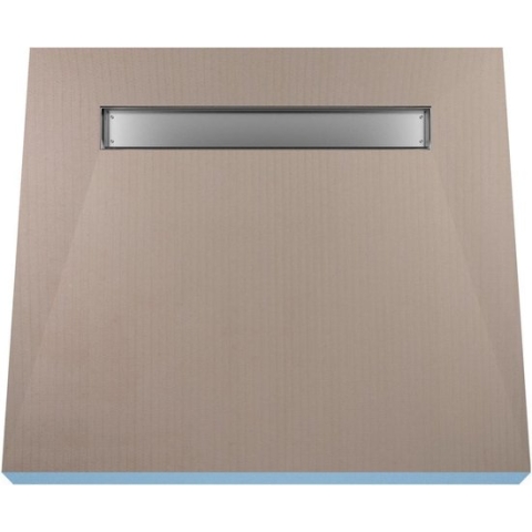 Betegelbare doucheplaat 100 x 100 cm Pure Oneway Wiper Showerlay doucheplank eenzijdig aflopend afvoer van roestvrij staal