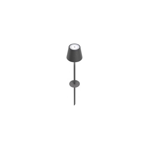 Zafferano Poldina Tuinlamp - LED Lamp met Grondspies - Buitenlamp Donkergrijs - Oplaadbare Terraslamp - Lantaarn IP54 Spatwaterdicht - Dimbaar - USB oplaadbaar - 60 cm