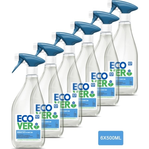 Ecover - Badkamer Reiniger Spray - Verwijdert zeep- en kalkaanslag - 6 x 500 ml - Voordeelverpakking