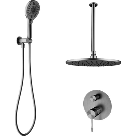 Owen & Finch Opal Inbouw Doucheset Compleet Brushed Graphite | Geborsteld Grafiet