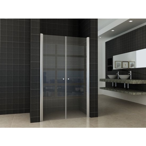 Bally Luke Nisdeur Dubbele Douche Pendeldeur Met Profiel 90x200cm 6mm Antikalk Veiligheidsglas Met NANO Coating