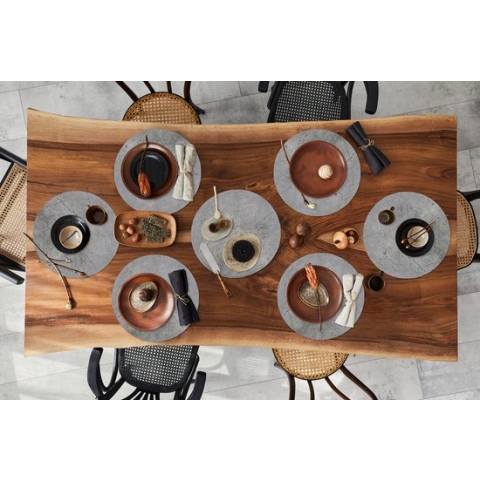 Ronde placemats - Onderlegger - Placemats rond - Patronen - Beton print - Oud - 8 stuks