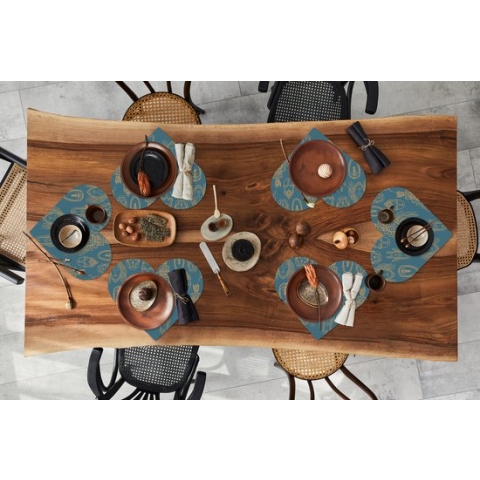Onderleggers - Placemats - Placemats hartje - Masker - Afrikaans - Goud - Patronen - 6 stuks