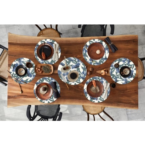 Ronde placemats - Onderlegger - Placemats rond - Patronen - Korenbloem - Natuur - Plant - 10 stuks