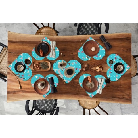Onderleggers - Placemats - Placemats hartje - Patronen - Verjaardag - Vlaggen - 8 stuks