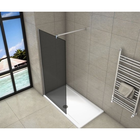 Serie Black Dahlia - Inloopdouche/ Douchewand - 100x200 - Chroom - 8mm Rookglas