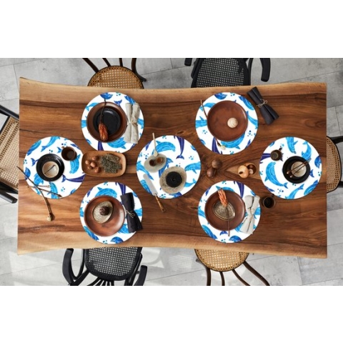 Ronde placemats - Onderlegger - Placemats rond - Meisjes - Dolfijn - Dieren - Patronen - Girl - Kids - Kinderen - 8 stuks
