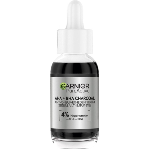 Garnier PureActive AHA + BHA Charcoal Anti-Onzuiverheden Serum - 30ml