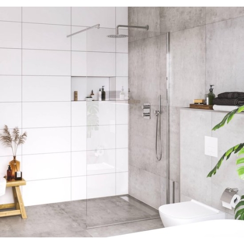 Saqu Solo Inloopdouche 100x200 cm - Nanoglas - Inclusief Aluminium Muurprofiel - Douchewand