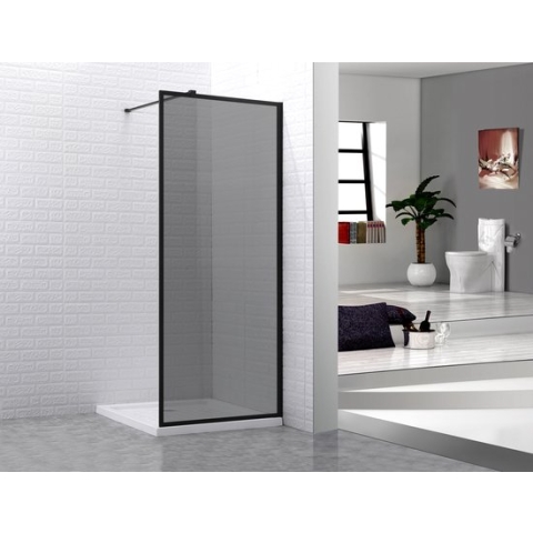 Douchewand Bronx | Met Rookglas | Inloopdouche 120 x 200 cm | Verstelbaar Aluminium