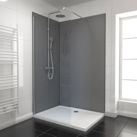 Aurlane Grey wall panel pack - in aluminium met matzwart geanodiseerde hoekprofiel en afwerkingsprofielen - Wall'It