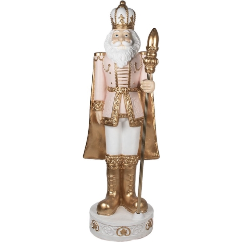 Clayre & Eef Beeld Notenkraker 178 cm Roze Polyresin Kerstdecoratie