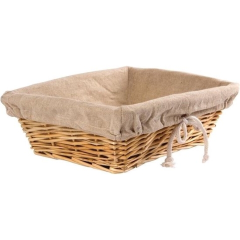 Olympia Rieten Broodmand - Katoenen Hoes -  31,5x23x(H)9,5cm