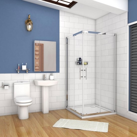 vierkantige hoekinstap douchecabine 100x100x195cm,dubbele schuifdeur,6mm nano veiligheidsglas easyclean