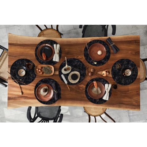 Ronde placemats - Onderlegger - Placemats rond - Marmer print - Graniet print - Design - 8 stuks